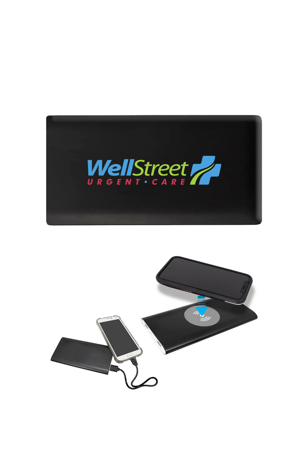 WellStreet Power Bank & Wireless Anodized Aluminum Charger