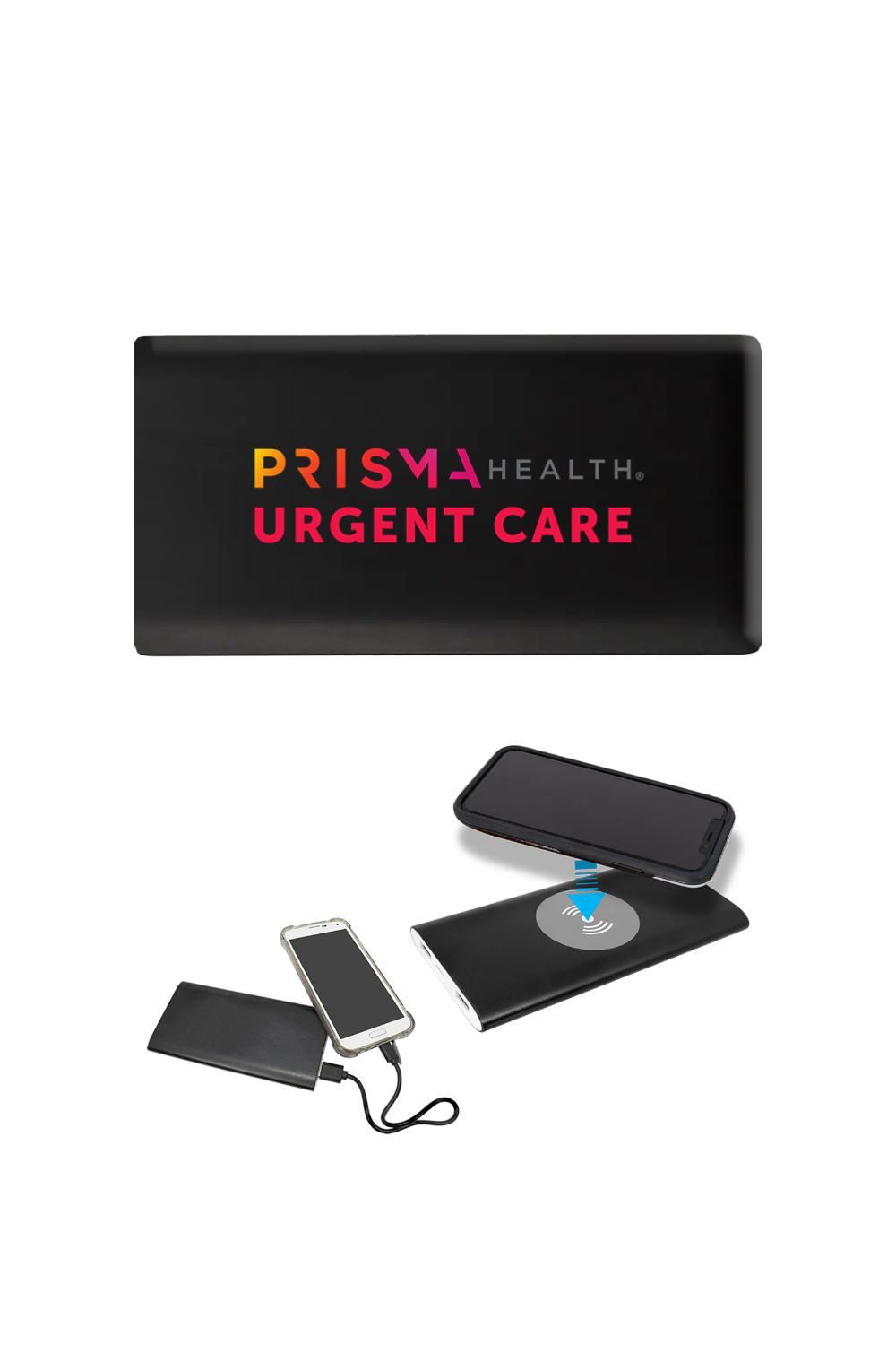 PRISMA Health Power Bank & Wireless Anodized Aluminum Charger